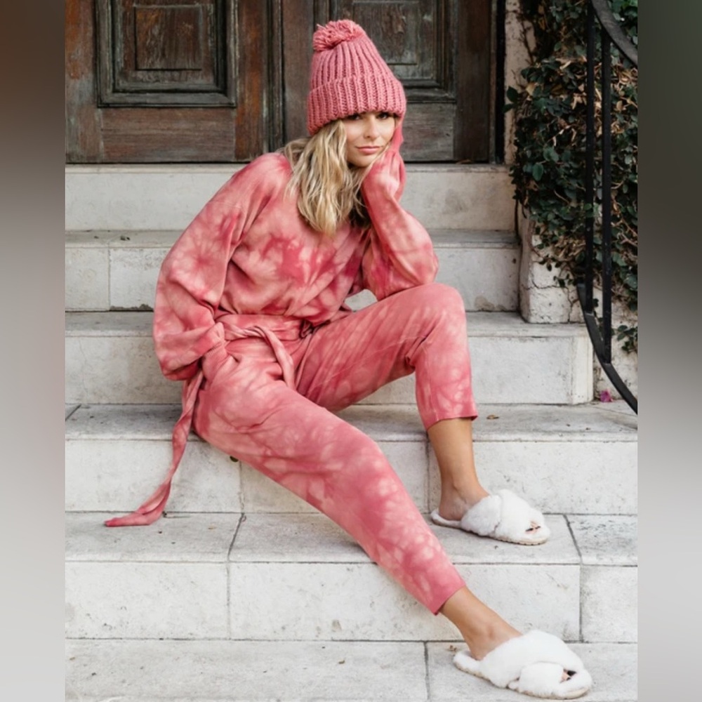 LADY GANG Pink Tie-Dye Lounge Pants
